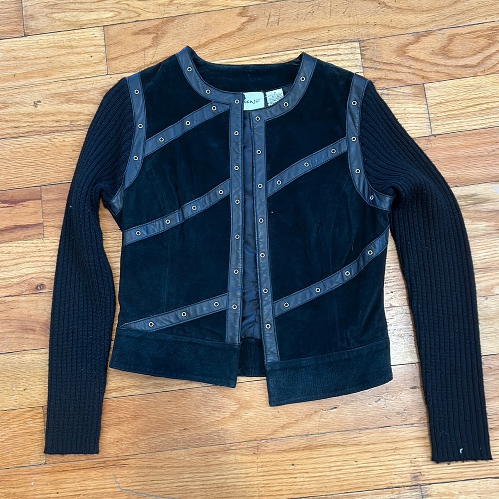 Suede combo jacket